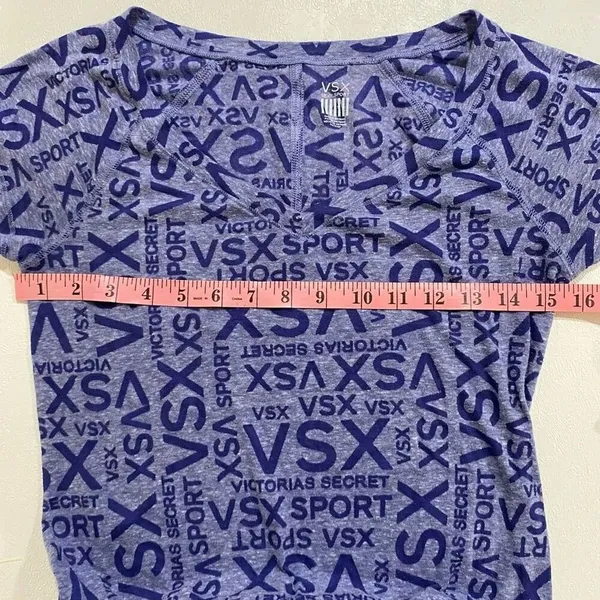 Victoria’s Secret VSX Sport Sexy Sport Blue Logo Print Tee Shirt Size XS - Image 4