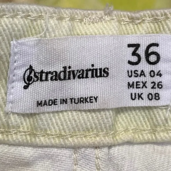 Stradivarius Women's Yellow White Tie Dye High Rise Wide Leg Denim Jeans Size 4 - Image 5