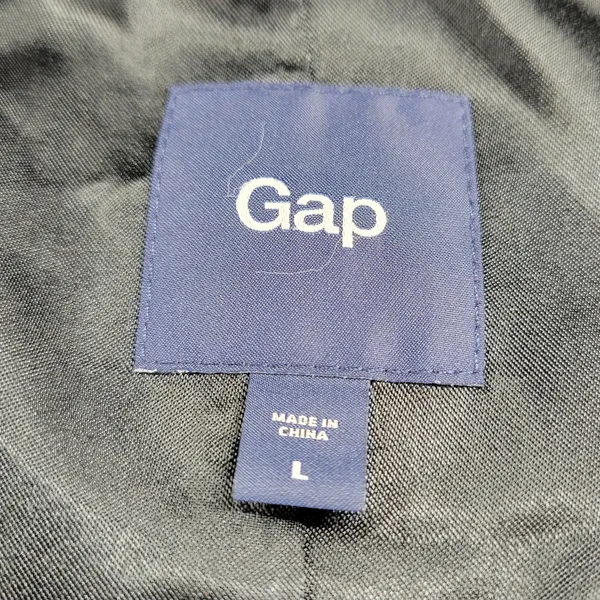 Gap Womens Vest Large Black Wool Blend Plunging Neck Waist Tie Double Breasted - Image 13