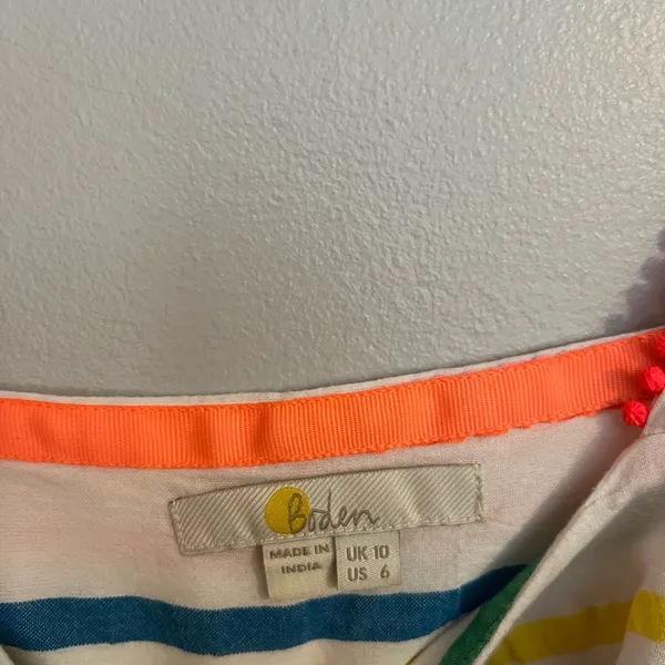 Boden‎ ‘Agnes’ Fluro Striped Cotton Sleeveless Top Size 6 - Image 4