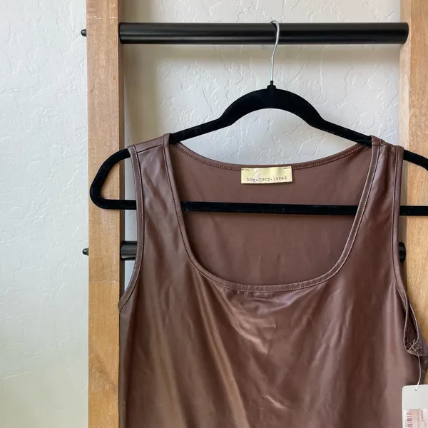 NWT Lizard Thicket Brown Faux-Leather Bodysuit - Image 2