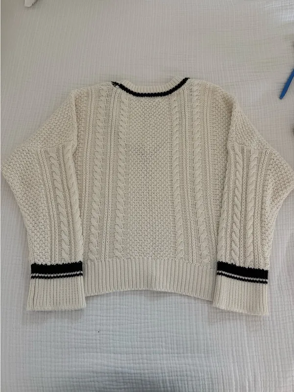 Abercrombie Sweater Knit Cable Cream - Image 3