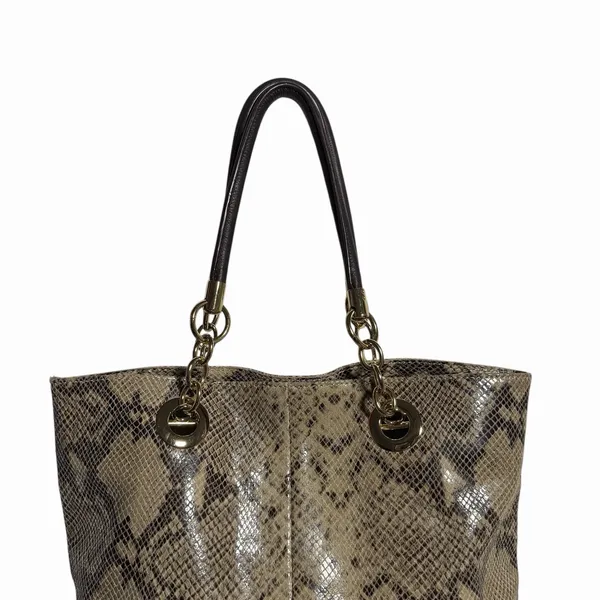 Cynthia Rowley Snakeskin Shoulder Bag Genuine Leather Gold‎ Hardware Mob wife - Image 5