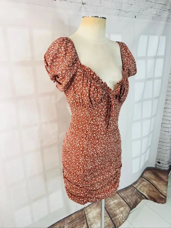 Lulus Pink Reason to Be Dusty Floral Print Off-the-Shoulder Mini Dress Size XS - Image 3
