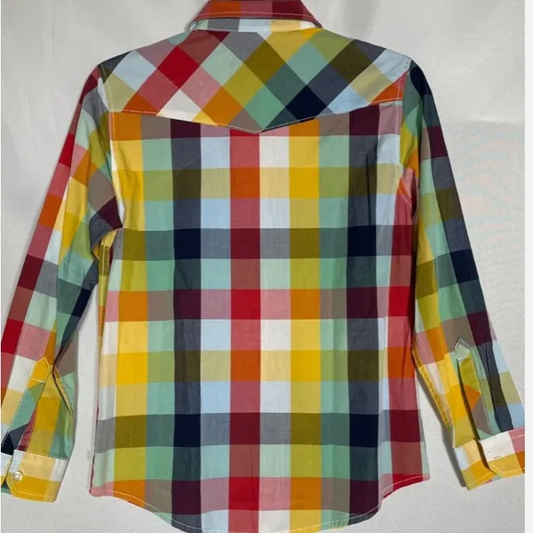 Lucky Brand Multicolor Plaid Button Down western Shirt - Image 3
