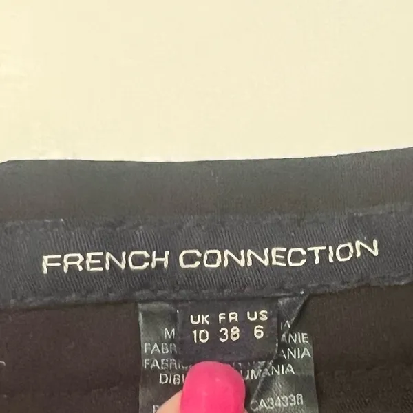 French Connection Multi-Color Tweed w/ Black Contrast A-Line Mini‎ Skirt Size 6 - Image 8
