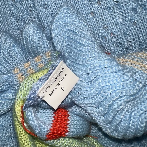 Light Blue One-Shoulder Crochet Maxi Dress - Image 9