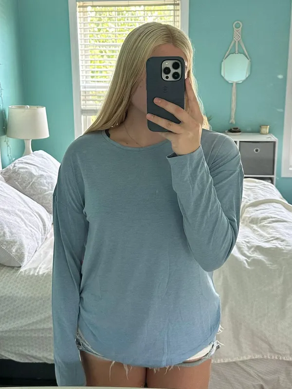 Athleta Blue Long Sleeve Shirt - Image 3