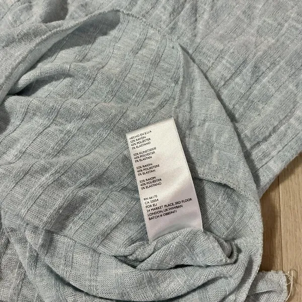 Out From Under Ribbed V Neck Long Sleeve Oversized‎ Sweater Light Blue Size M - Image 5