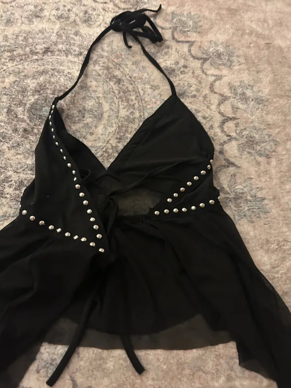 Black Y2K studded Top - Image 7
