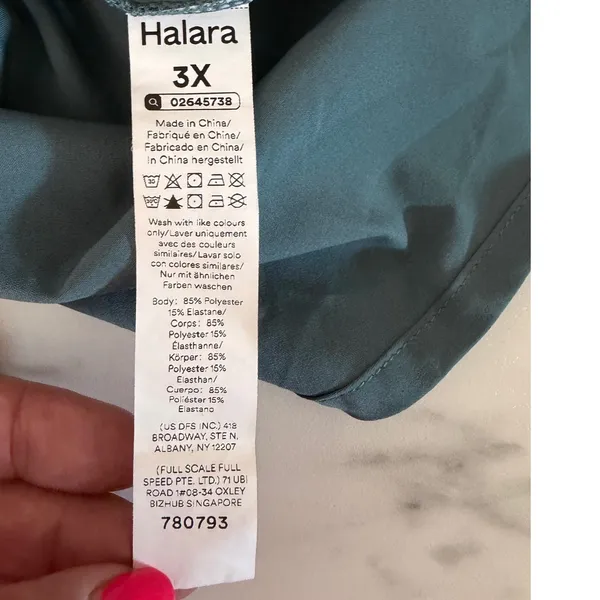 Halara Teal Blue V-Neck Wrap Maxi Dress Short Sleeve Pockets Plus Size 3X 780793 - Image 7