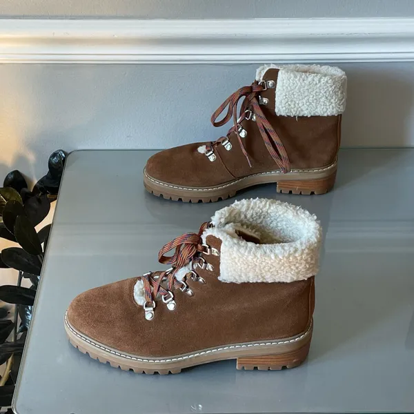 The Fix Mika Brown Suede Shearling Hiking Boots 7.5 - Image 2
