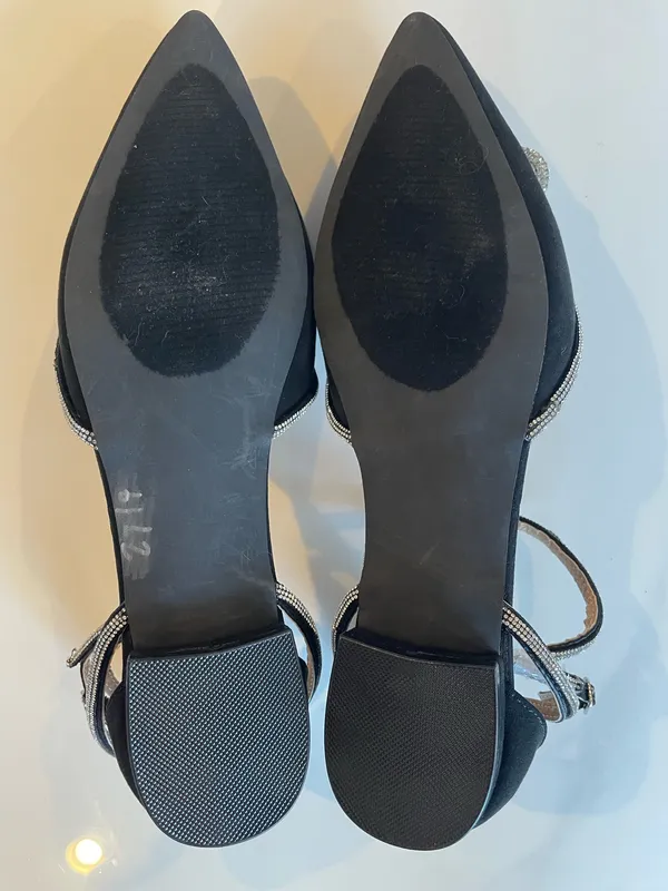 NEW Shoedazzle Women’s Black Flats Shoes Feature Sparkling Doublebow Size US11 - Image 2