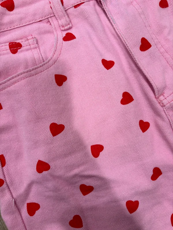 Romwe Pink & Red Heart Jeans - Image 3