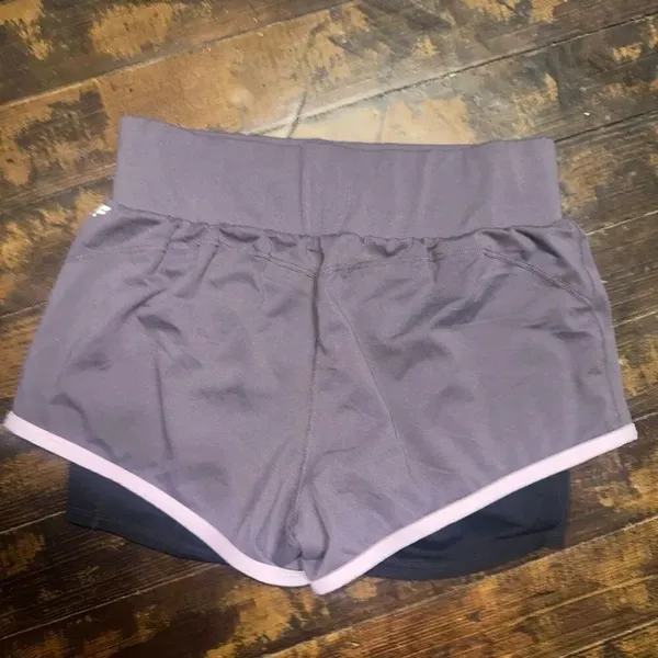 Fabletics Oleisa purple & black layered athletic shorts - Image 4