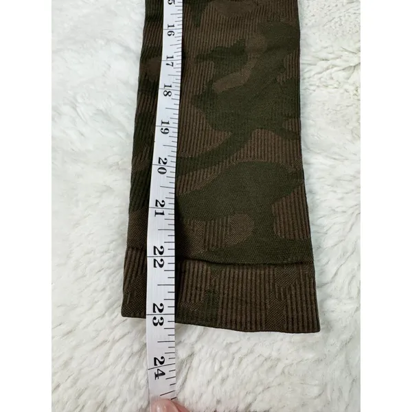 Gymshark Camo Seamless Leggings XS Olive Black High Rise Workout Activewear - Image 8