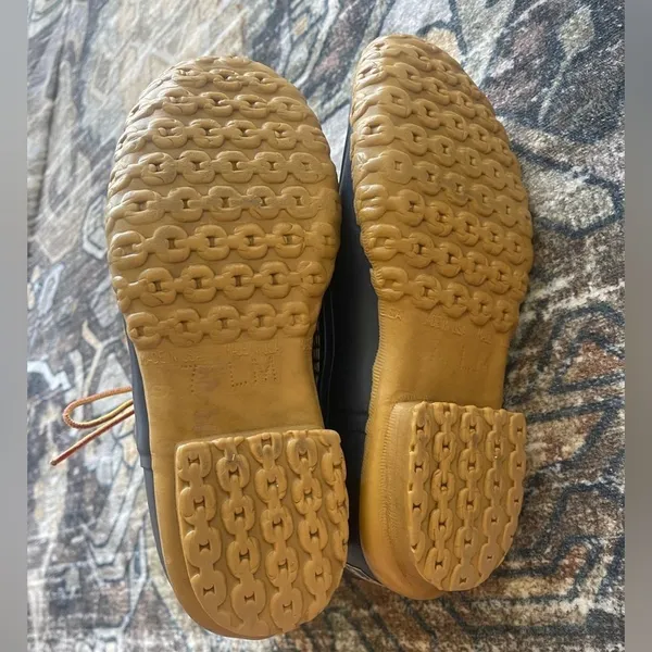LL Bean‎ Tan Navy Women's Bean Boots 8" Tie Up Shoes - Image 8