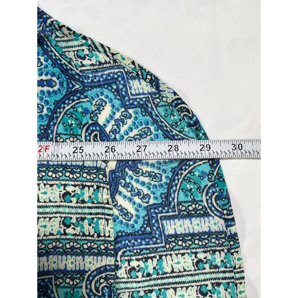 Kim Rogers SKU 7729 Womens Blue and Green Paisley Blouse Size XL - Image 6