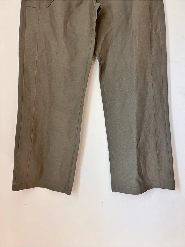 Sandro Gray Linen Blend Straight Leg Trousers Women's Size 8P Petite Lightweight - Image 4