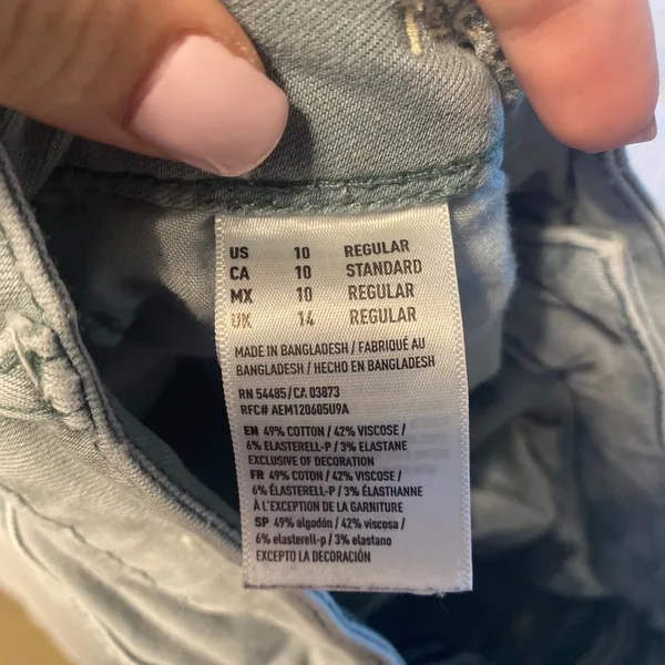 American Eagle Outfitters Sage Green Skinny Jeans - Image 4