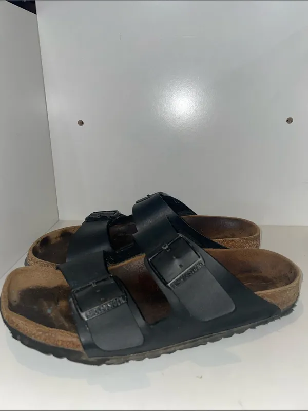 Birkenstock Arizona Black Two-Strap Women's Sandals Slides Size 39 / 8-8.5 - Image 3