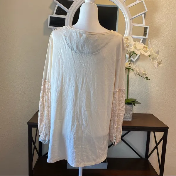 Free People Jade Long Sleeve Top M Ecru - Image 9