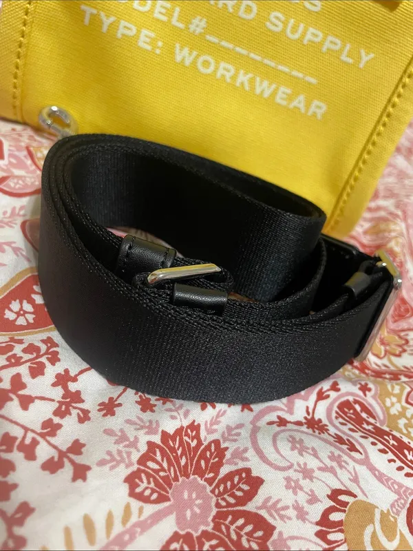 Marc Jacobs Yellow Canvas Mini Tote with Black Strap - Image 13