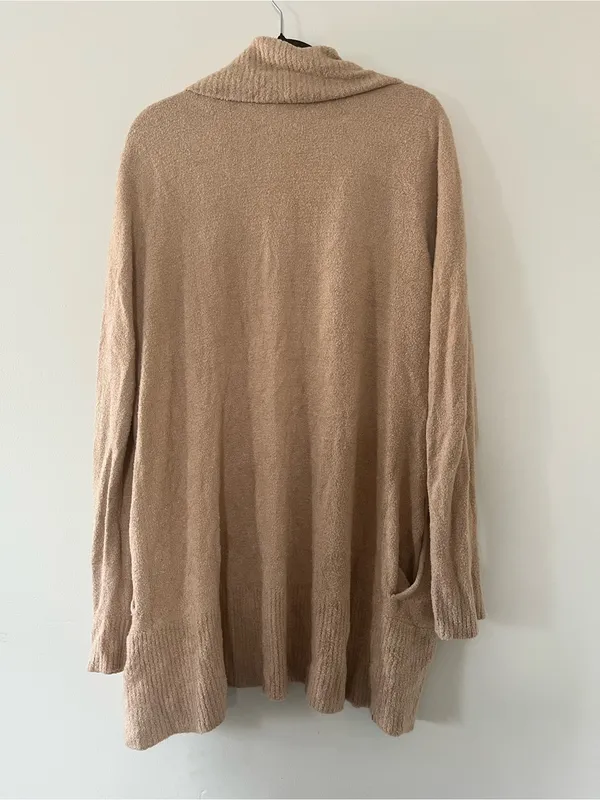 Barefoot Dreams Cozy Cardigan Tan Beige Womens Large Soft Knit Lounge Cozy - Image 6