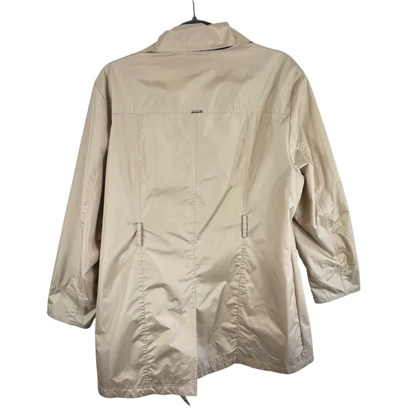 Nine‎ West NWOT Womens Tan Asymmetric Zip Rain Trench Canvas Jacket Size XL - Image 2