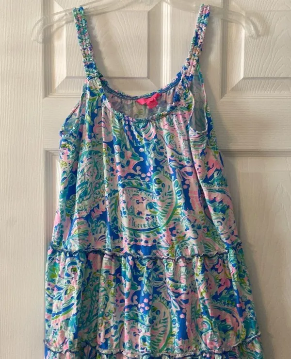 Lilly Pulitzer Summer Dress size S length 32” bust 32” Sleeveless Tiered Dress - Image 2