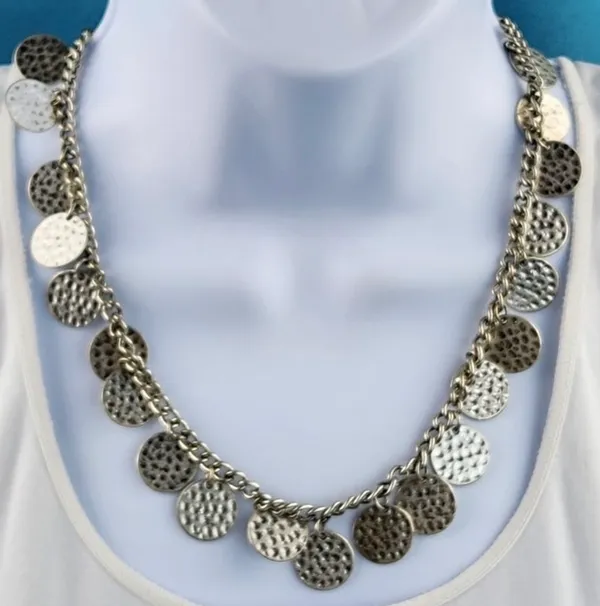 Premier Designs Multicolor Layered Beaded Charm Statement Necklace Silver Tone  - Image 8