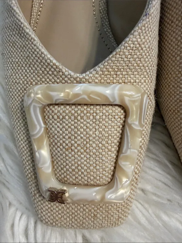 Sam Edelman Beige Slip-On Mule with Decorative Buckle size 6.5 excellent conditi - Image 3