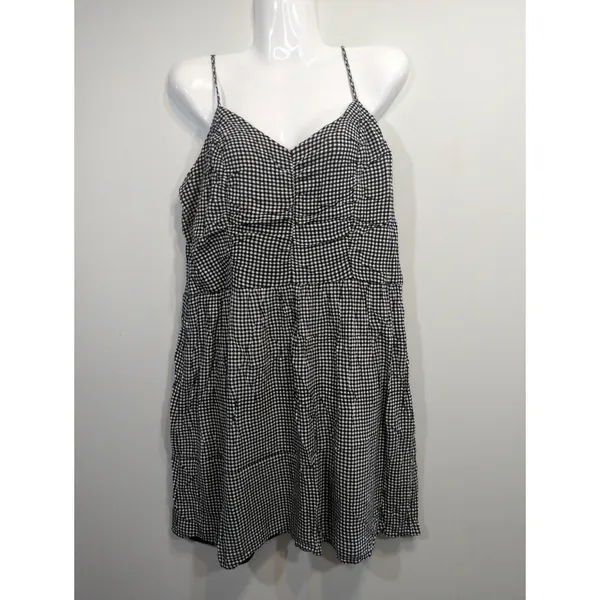 Maurices Black Gingham Tiered Top‎ Mini Dress Womens XL Cottage Core Prairie - Image 2