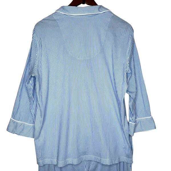LRL Ralph Lauren Pajama Women's Size L Cotton 3/4 Sleeve Capri Pant Matching Set - Image 9