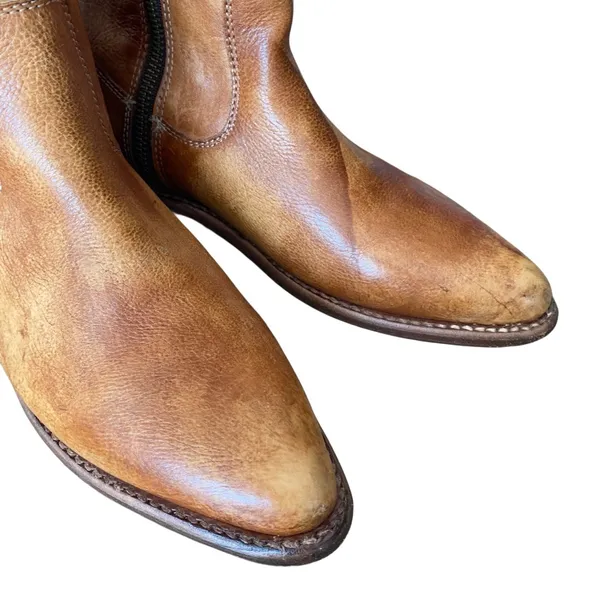 Bed Stu Knee High Fringe Cognac Leather Boots size 7 like new - Image 4