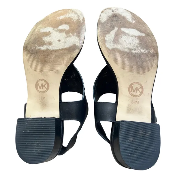Michael Kors Black Studded Valencia Thong Block Low Block Heel Sandals Size 5.5 - Image 6