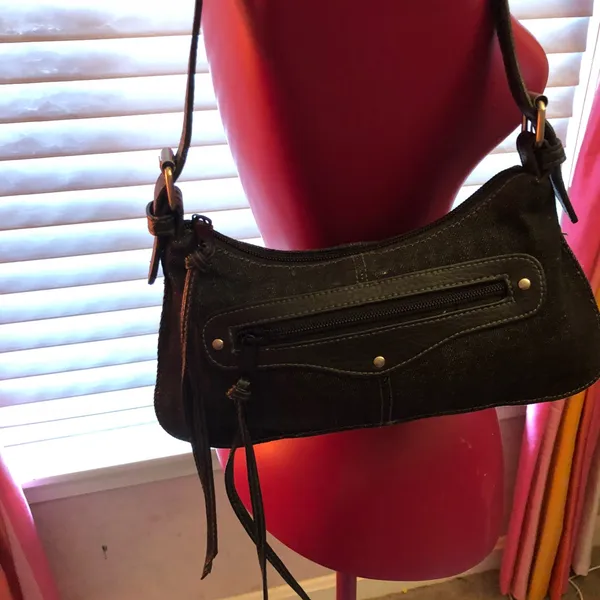 Vintage early 2000s Steve Madden mini shoulder bag black denim - Image 4
