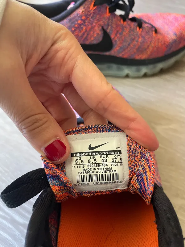Nike Flyknit Air Max Blue Concord Crimson Sneakers - Image 6