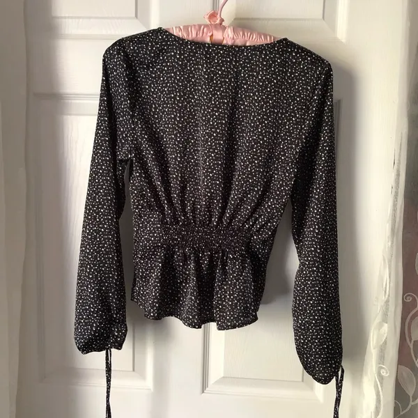Abercrombie fitted blouse polka dots size small Y2K - Image 7