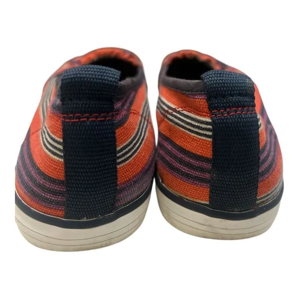 Tory Burch Striped Canvas‎ Flats Slip-on, Logo Womens 8M - Image 4