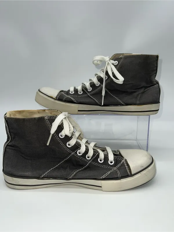 Levi's Women's High-Top Sneakers in Gray Cotton with White Midsoles-Size 10 - Image 2