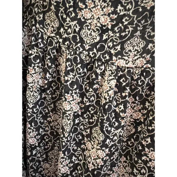 Promesa Boho Tiered Maxi Skirt Floral Women's Size L Split‎ Elastic Waist Hippie - Image 3