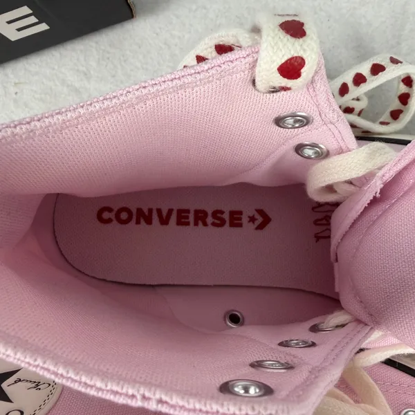 Converse Chuck Taylor All Star Womens 8.5 UK 6.5 Valentine Heart Charm‎ Pink - Image 11