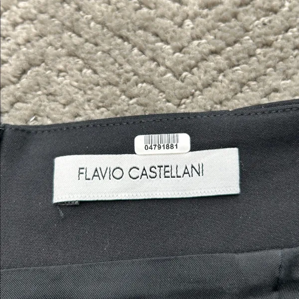 Flavio Castellani Black Pencil Skirt IT 46 Made in Italy - Image 2