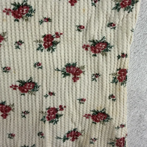 Vtg 90s Y2K Victoria Secret Sz S Cropped Tank Top‎ Babydoll Floral Waffle Knit - Image 3