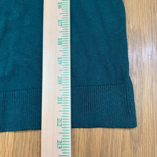 Ann Taylor‎ Green Tie Mock Neck Sweater Womens Size Medium Lightweight Career - Image 4