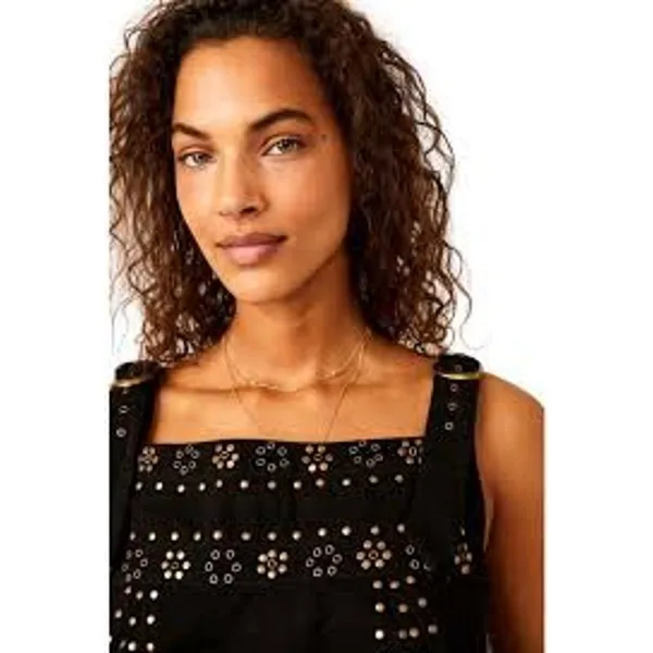 Free People Ricki Studded Top In Midnight Combo Womens Size Large Black NWT NEW - Image 9