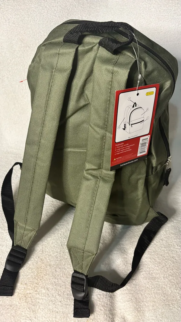 Moda West Military Green School & Travel Back Pack NWT - Image 3