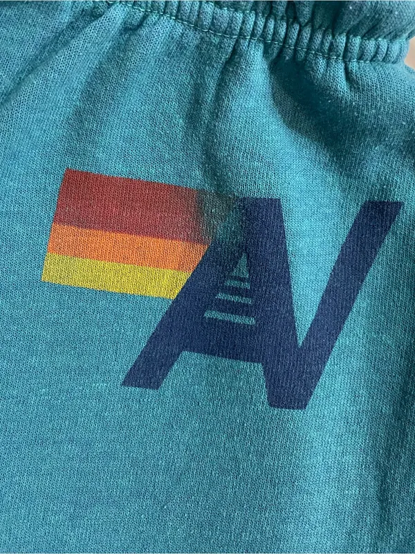 Aviator Nation Logo Sweatpants Lounge with Rainbow Tag Teal Blue Size S - Image 10