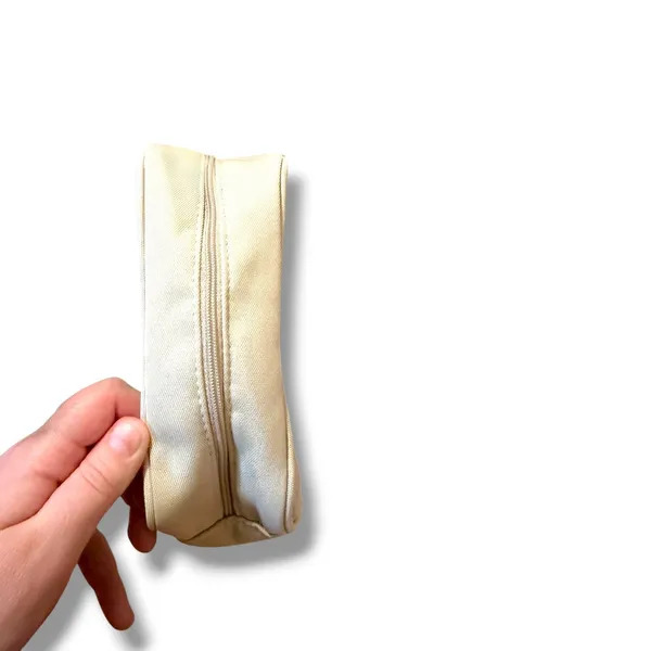 Burberry Adora Zip Cosmetic Bag Beige Plaid Texture‎ Travel Case - Image 3